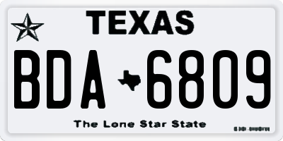 TX license plate BDA6809