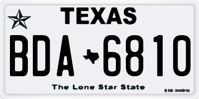 TX license plate BDA6810