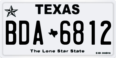 TX license plate BDA6812