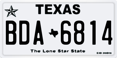 TX license plate BDA6814