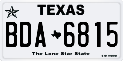 TX license plate BDA6815