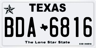 TX license plate BDA6816