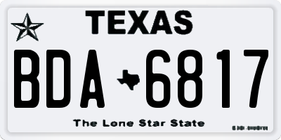 TX license plate BDA6817