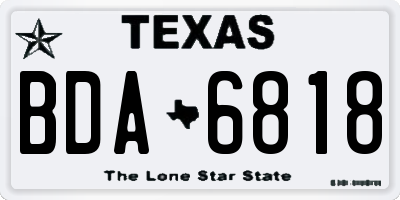 TX license plate BDA6818