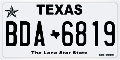 TX license plate BDA6819