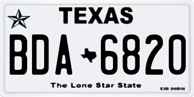 TX license plate BDA6820
