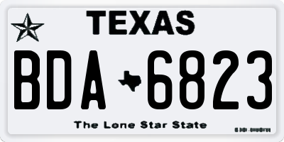 TX license plate BDA6823