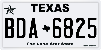 TX license plate BDA6825