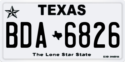 TX license plate BDA6826
