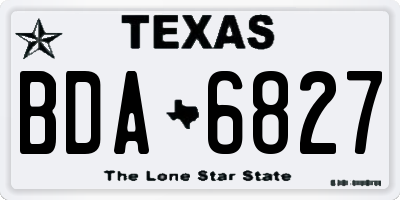 TX license plate BDA6827