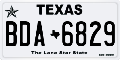 TX license plate BDA6829