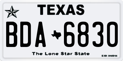 TX license plate BDA6830