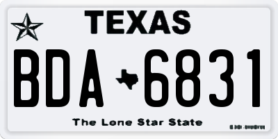 TX license plate BDA6831