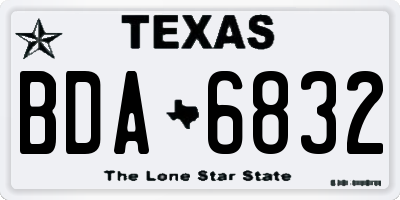 TX license plate BDA6832