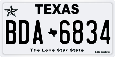 TX license plate BDA6834