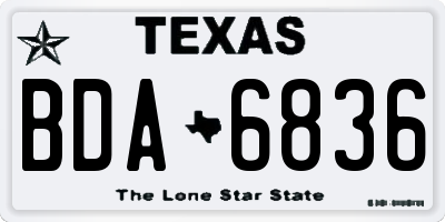 TX license plate BDA6836