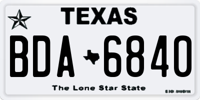 TX license plate BDA6840