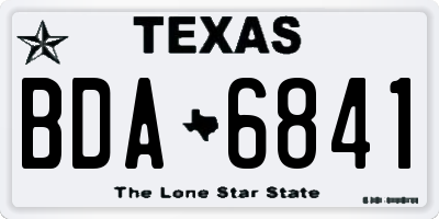 TX license plate BDA6841