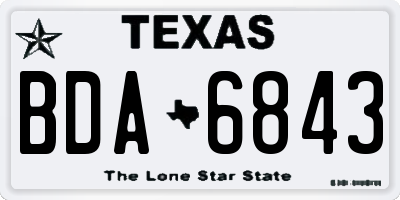 TX license plate BDA6843