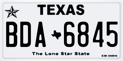 TX license plate BDA6845