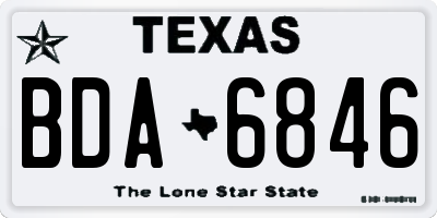TX license plate BDA6846