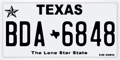 TX license plate BDA6848