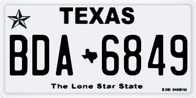 TX license plate BDA6849