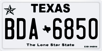 TX license plate BDA6850