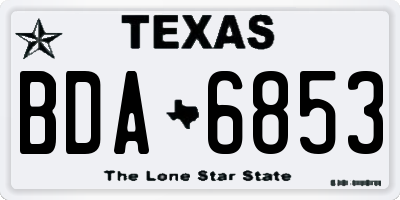TX license plate BDA6853