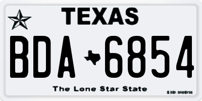 TX license plate BDA6854