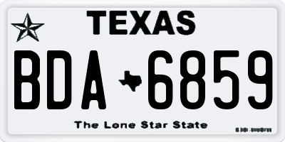 TX license plate BDA6859