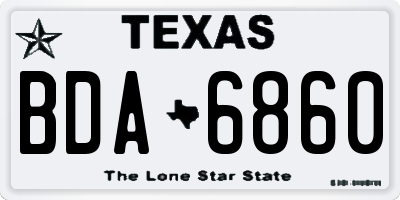 TX license plate BDA6860