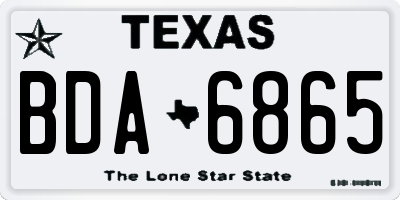 TX license plate BDA6865
