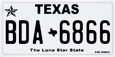 TX license plate BDA6866