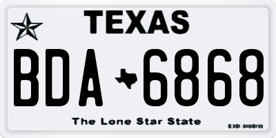 TX license plate BDA6868