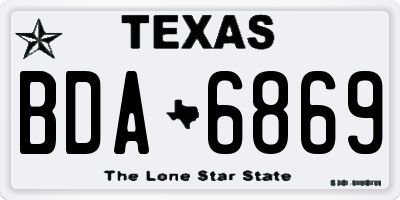 TX license plate BDA6869