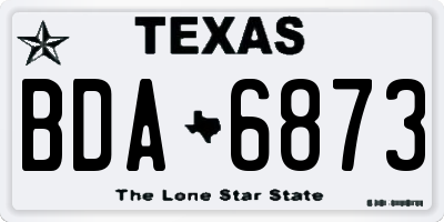 TX license plate BDA6873