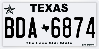TX license plate BDA6874
