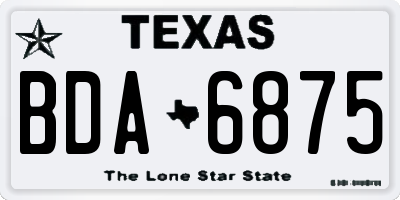 TX license plate BDA6875