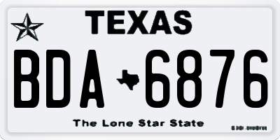 TX license plate BDA6876