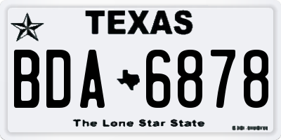TX license plate BDA6878