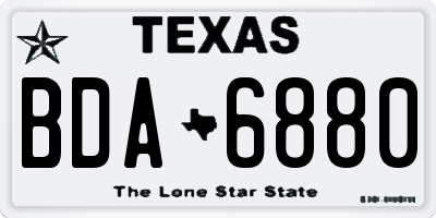TX license plate BDA6880