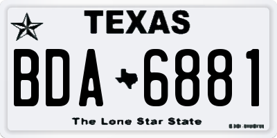 TX license plate BDA6881