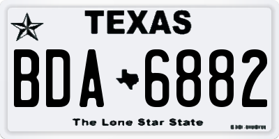 TX license plate BDA6882