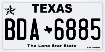 TX license plate BDA6885