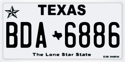 TX license plate BDA6886
