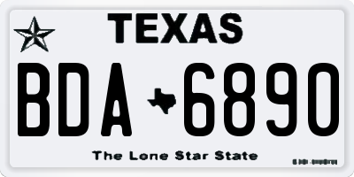 TX license plate BDA6890