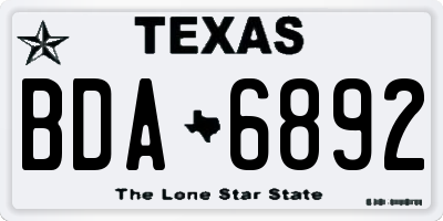 TX license plate BDA6892