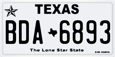 TX license plate BDA6893