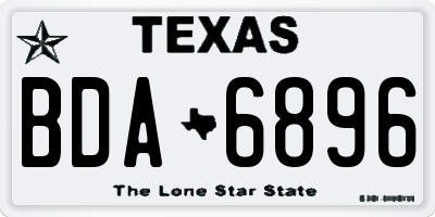TX license plate BDA6896